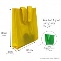 Tas Spunbond Press Bawah Lipat Samping dengan Tali Bahan Non Woven Spunbond 75gsm