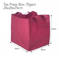 Tas Spundbond Tas Shoping Bag Tas Press Box Bag 26x26x25cm untuk box nasi 25cm