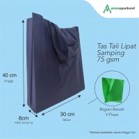 Tas Spunbond Press Bawah Lipat Samping dengan Tali Bahan Non Woven Spunbond 75gsm