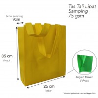 Tas Spunbond Goodie Bag Handle Lipat Samping 75 gsm 25x35x8