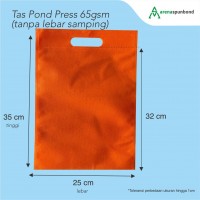 Tas Pond Oval 65 GSM tas goodie bag handle lubang