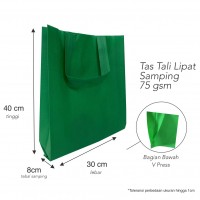 Tas Spunbond Press Bawah Lipat Samping dengan Tali Bahan Non Woven Spunbond 75gsm