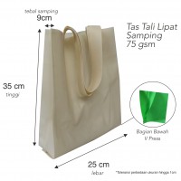 Tas Spunbond Goodie Bag Handle Lipat Samping 75 gsm 25x35x8