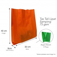 Tas Spunbond Press Bawah Lipat Samping dengan Tali Bahan Non Woven Spunbond 75gsm