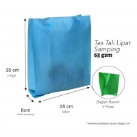 tas spunbond press bawah lipat samping 65 gsm 25x35x8cm