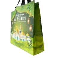 Tas parcel lebaran laminasi 30x35x10cm full color, tahan air, tebal