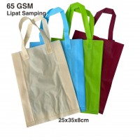 tas spunbond press bawah lipat samping 65 gsm 25x35x8cm