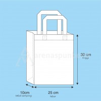 Goodie Bag Spunbond Press Handle Box Bag 25x30x10cm 75gsm Tas Press Box dengan Tali