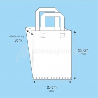 Tas Spunbond Press Bawah Lipat Samping dengan Tali Bahan Non Woven Spunbond 75gsm