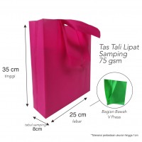 Tas Spunbond Goodie Bag Handle Lipat Samping 75 gsm 25x35x8