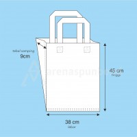 Tas Spunbond Press Bawah Lipat Samping dengan Tali Bahan Non Woven Spunbond 75gsm