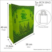 Tas spunbond lebaran box bag 35x40x12cm tas lebaran bawah kotak tote bag lebaran