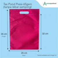 Tas Pond Oval 65 GSM tas goodie bag handle lubang