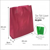 tas spunbond press bawah lipat samping 65 gsm 25x35x8cm